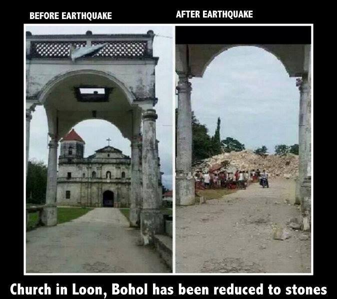 Loon Church reduced to stones