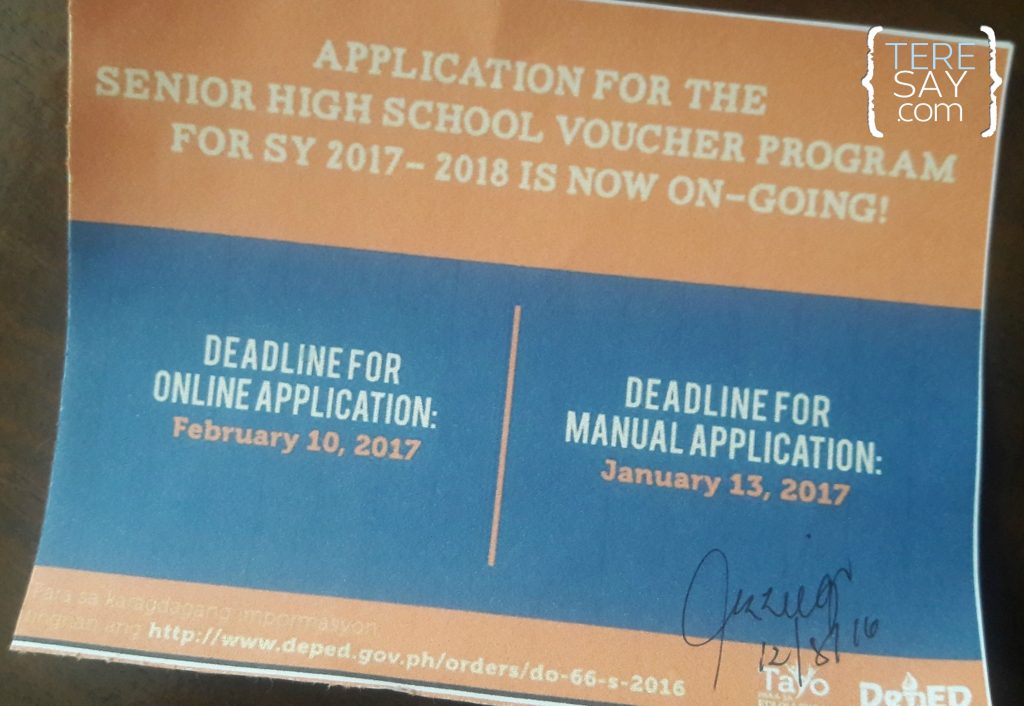 senior high school voucher program